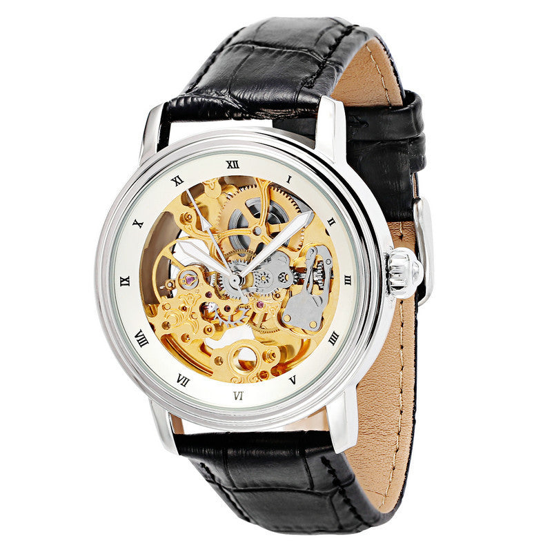 Women's Automatic Mechanical Skin With Transparent Hollowed Out Water Watch - MAXXLIFE ONLINE STORE