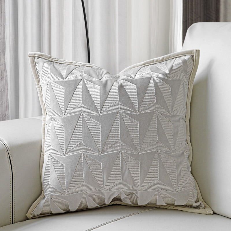 Soft Suede Embroidered Conical Geometric Pillow Cover - MAXXLIFE ONLINE STORE