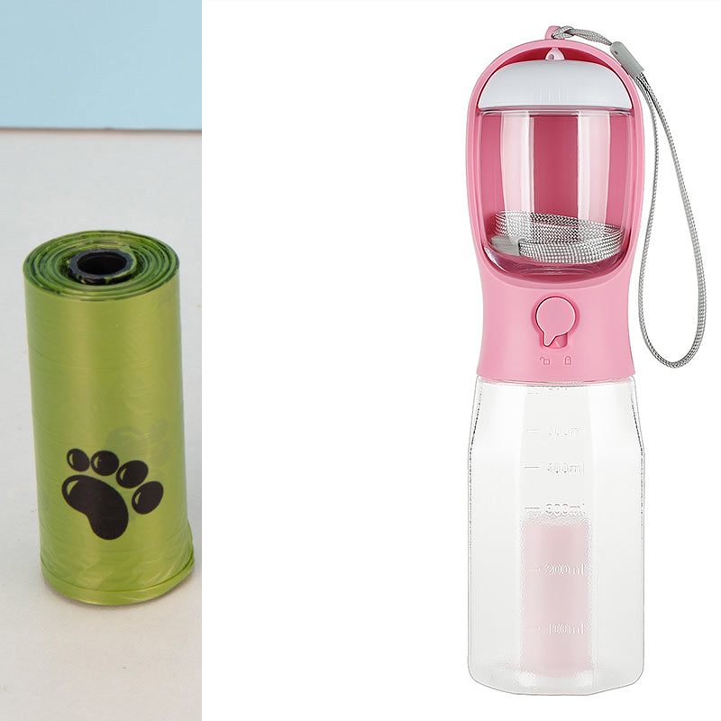 Portable Cat Dog Water Bottle Food Feeder Drinker Poop Dispenser 3 In 1 Leak-proof Multifunctional Dog Water Bottle Pet Products - MAXXLIFE ONLINE STORE