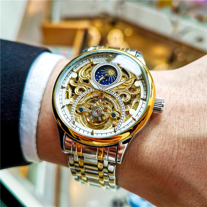 Men's Luminous Hollow Out Fully Automatic Mechanical Watch - MAXXLIFE ONLINE STORE