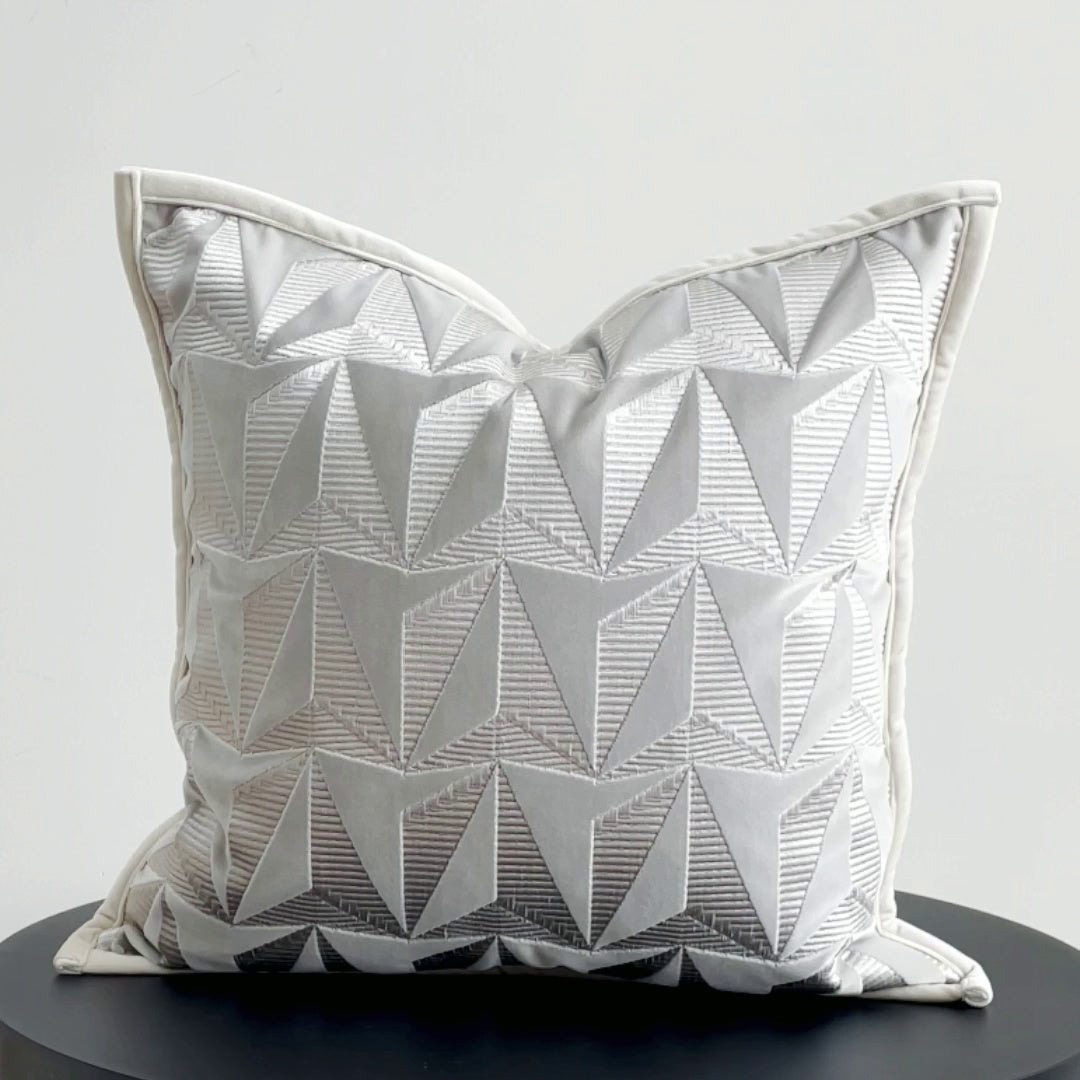 Soft Suede Embroidered Conical Geometric Pillow Cover - MAXXLIFE ONLINE STORE