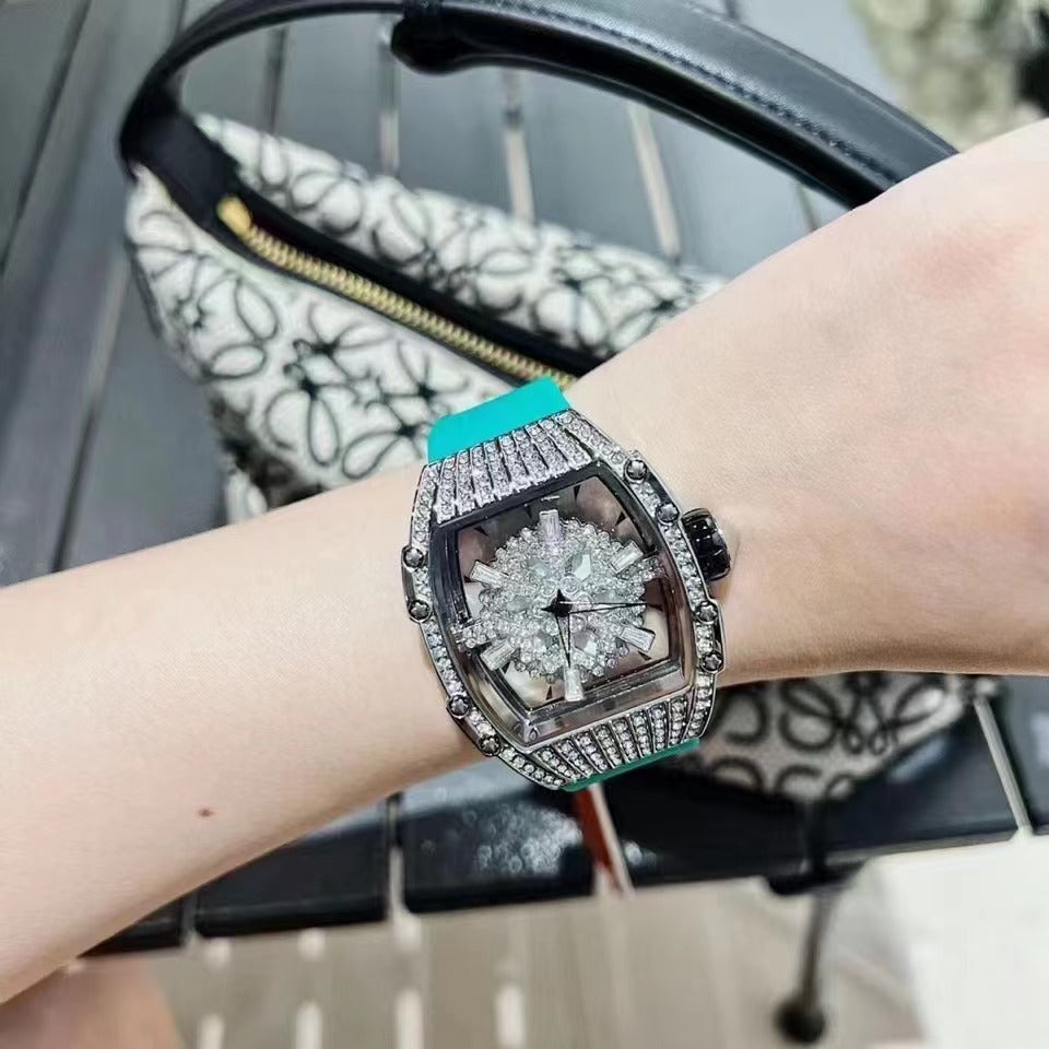 Hollow Full Diamond Luxury Women's Watch Silicone - MAXXLIFE ONLINE STORE