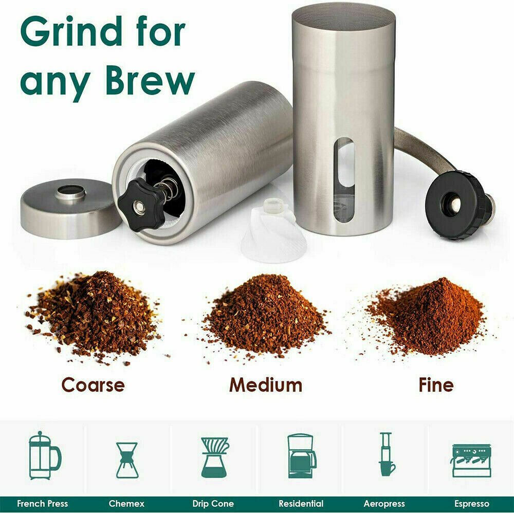 Home Portable Manual Coffee Grinder Stainless Steel with Ceramic Burr Bean Mill - MAXXLIFE ONLINE STORE