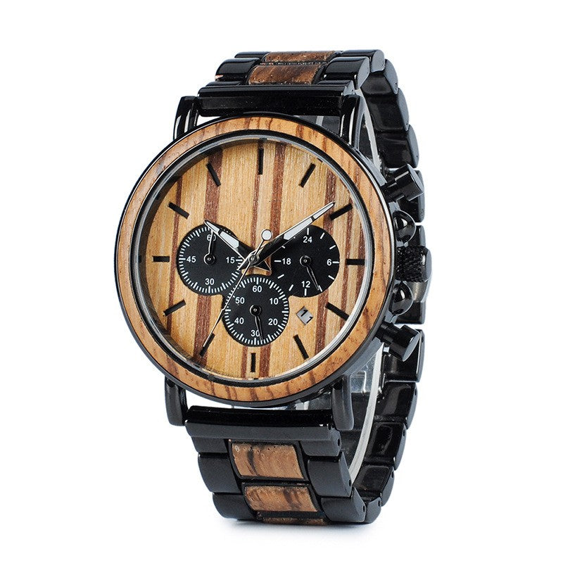 Multi-functional Cross-border Literary Young Men's Wooden Watch Luminous Watch - MAXXLIFE ONLINE STORE