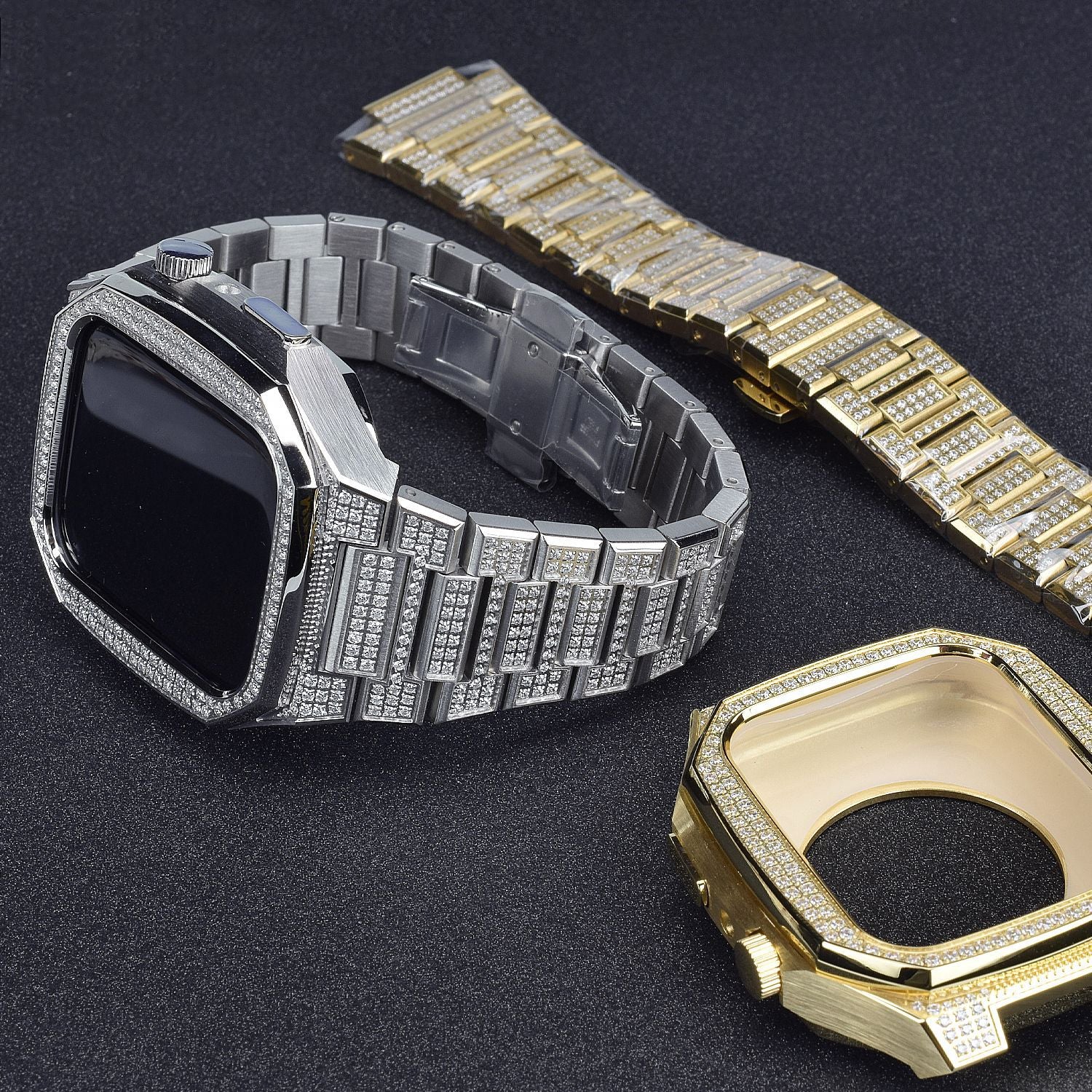 Stainless Steel Full Diamond Modified Watch Protective Case - MAXXLIFE ONLINE STORE