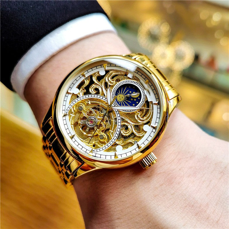 Men's Luminous Hollow Out Fully Automatic Mechanical Watch - MAXXLIFE ONLINE STORE