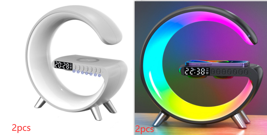 2023 New Intelligent G Shaped LED Lamp Bluetooth Speake Wireless Charger Atmosphere Lamp App Control For Bedroom Home Decor - MAXXLIFE ONLINE STORE