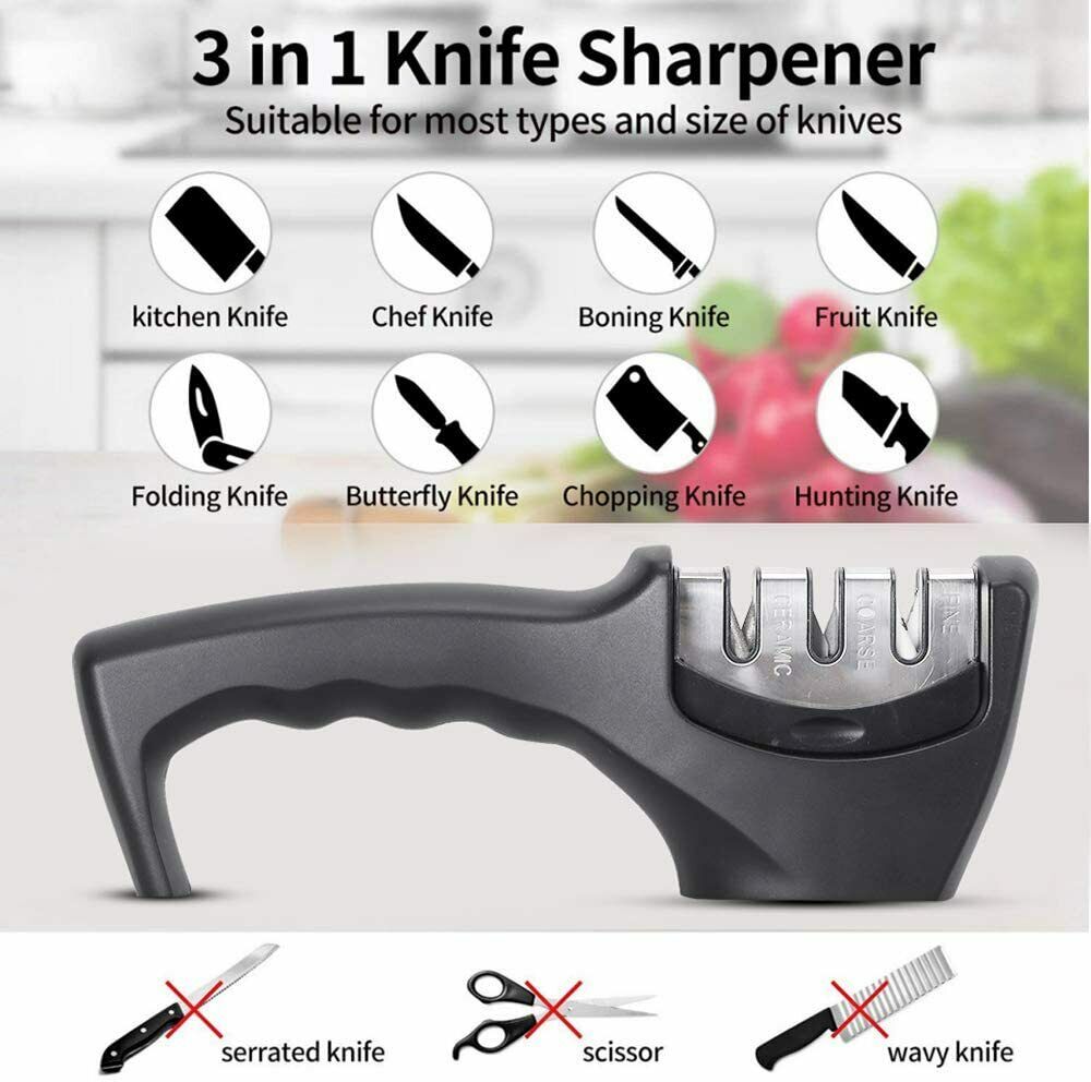 KNIFE SHARPENER Ceramic Tungsten Kitchen Knives Blade Sharpening System Tool USA - MAXXLIFE ONLINE STORE