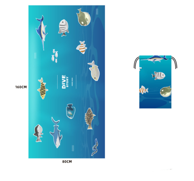 Printed Swim Microfiber Beach Towel - MAXXLIFE ONLINE STORE