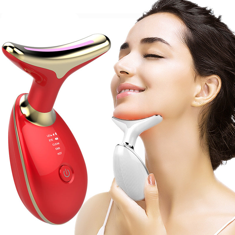 EMS Thermal Neck Lifting And Tighten Massager Electric Microcurrent Wrinkle Remover LED Photon Face Beauty Device For Woman - MAXXLIFE ONLINE STORE