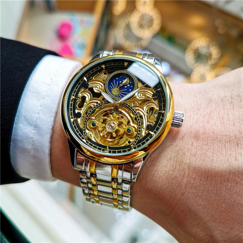 Men's Luminous Hollow Out Fully Automatic Mechanical Watch - MAXXLIFE ONLINE STORE