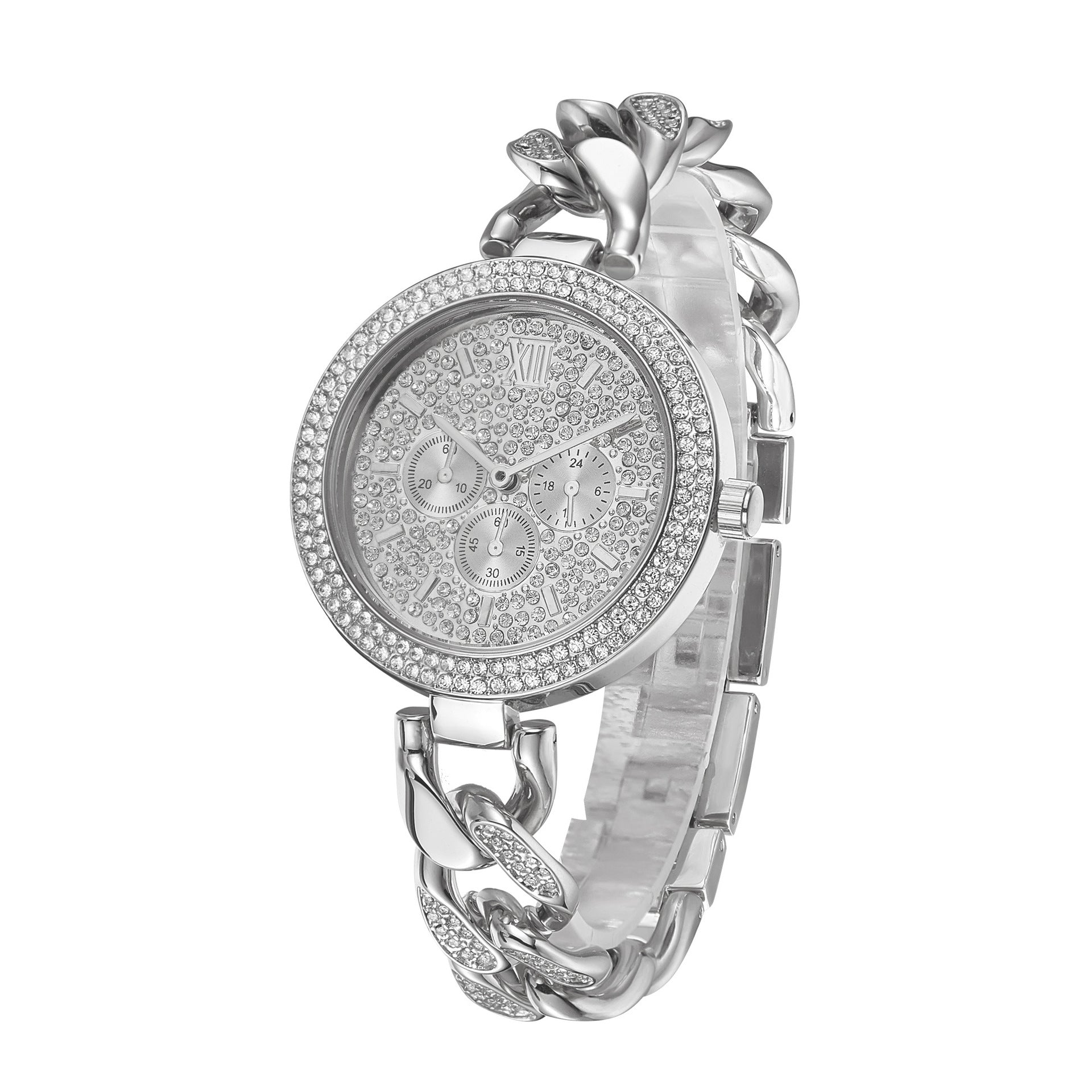 Trendy Diamond Hip Hop Cuban Chain Quartz Watch - MAXXLIFE ONLINE STORE