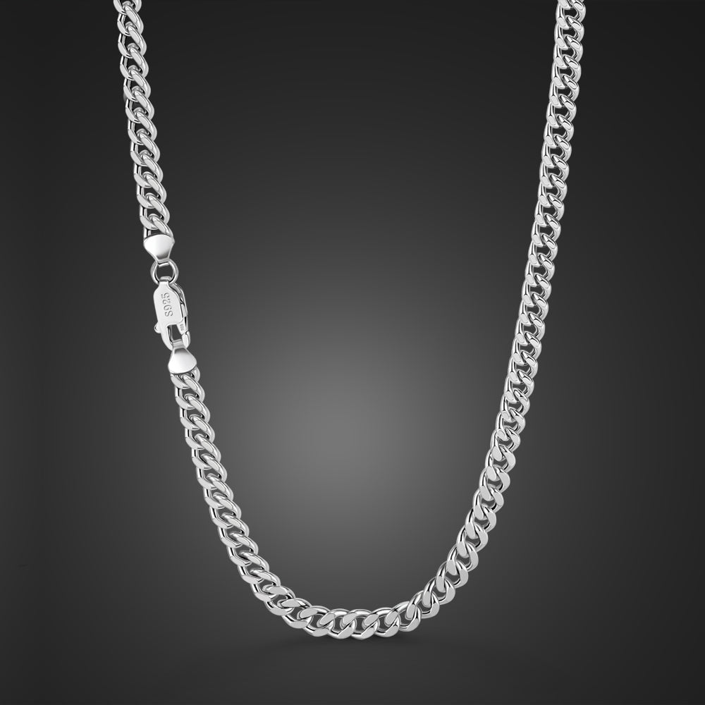 Punk S925 Sterling Silver Cuban Necklace - MAXXLIFE ONLINE STORE