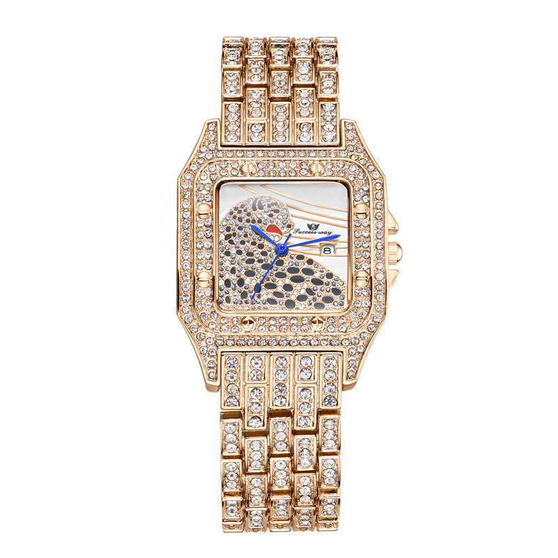 Square Full Star Leopard Diamond Women's Watch Quartz Women's Watch - MAXXLIFE ONLINE STORE