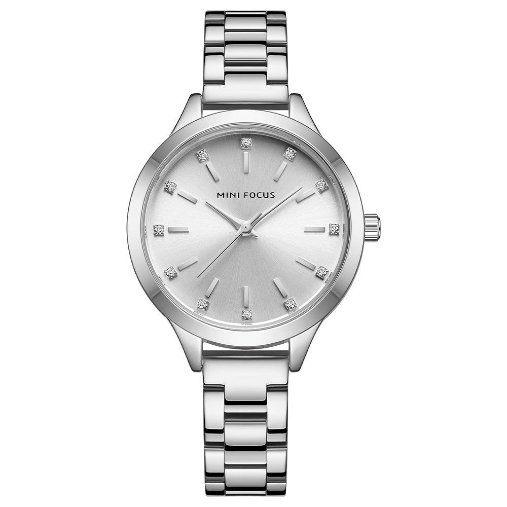 Women's Waterproof Solid Steel Strap Rhinestone Simple Watch - MAXXLIFE ONLINE STORE