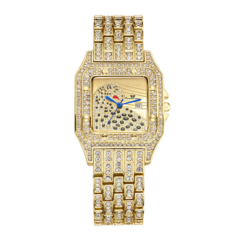 Square Full Star Leopard Diamond Women's Watch Quartz Women's Watch - MAXXLIFE ONLINE STORE