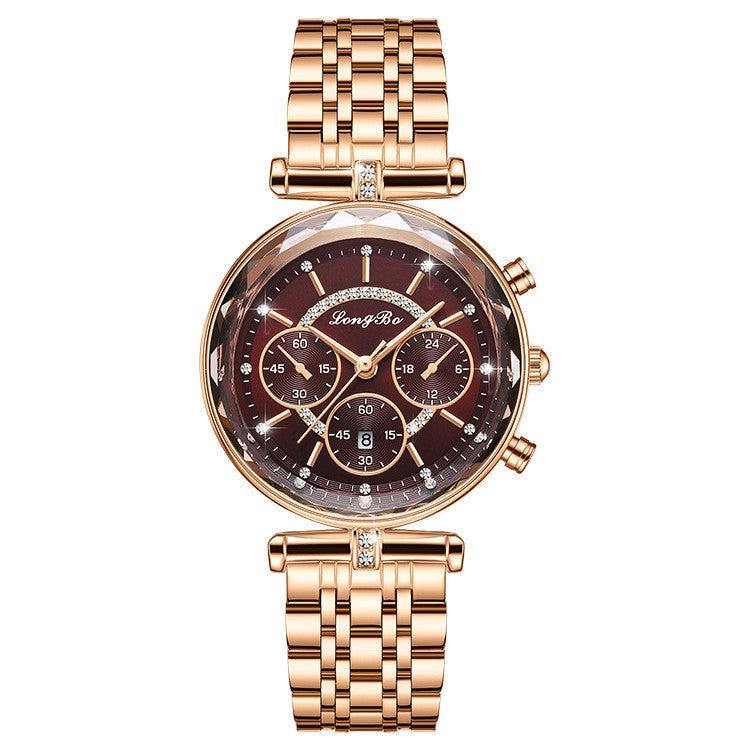 Waterproof Casual Three-eye Women's Watch - MAXXLIFE ONLINE STORE