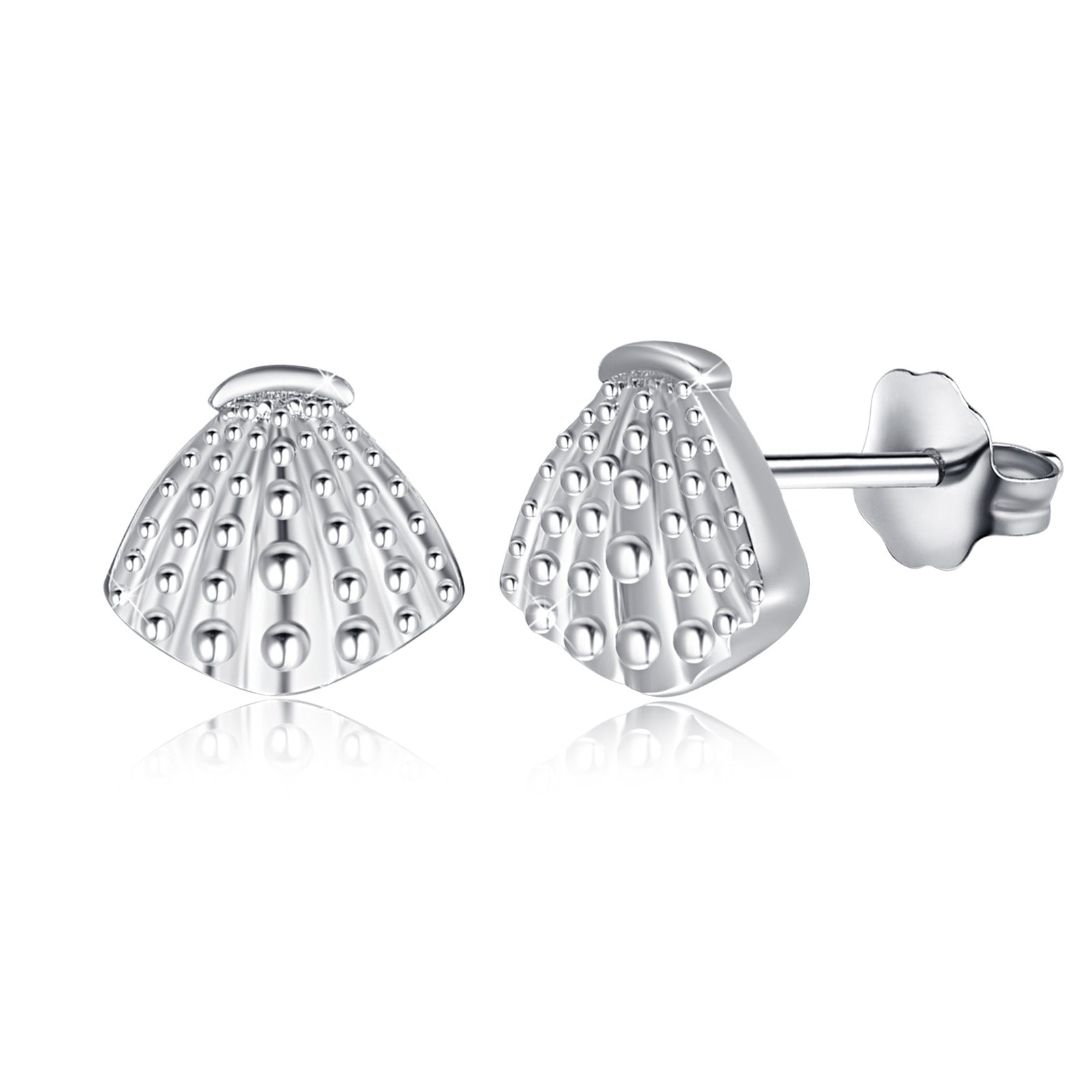 Seashell Studs Earrings for Women Girls 925 Sterling Silver Tiny Sea Shell Earrings Sea Shell Jewellery for Kids Girls Gifts - MAXXLIFE ONLINE STORE