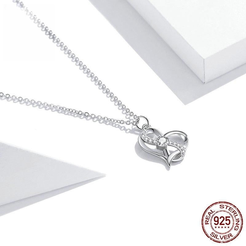 Heart-shaped Hollow Inlaid Zircon S925 Necklace - MAXXLIFE ONLINE STORE