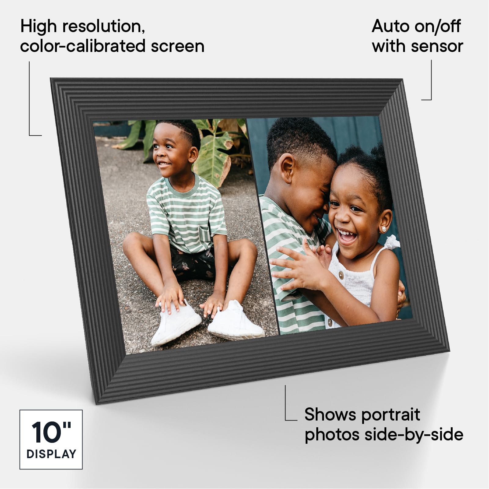 Aura Carver 10.1" WiFi Digital Picture Frame | Wirecutter's Best Digital Frame for Gifting | Send Photos from Your Phone | Quick, Easy Setup in Aura App | Free Unlimited Storage | (Gravel) - MAXXLIFE ONLINE STORE