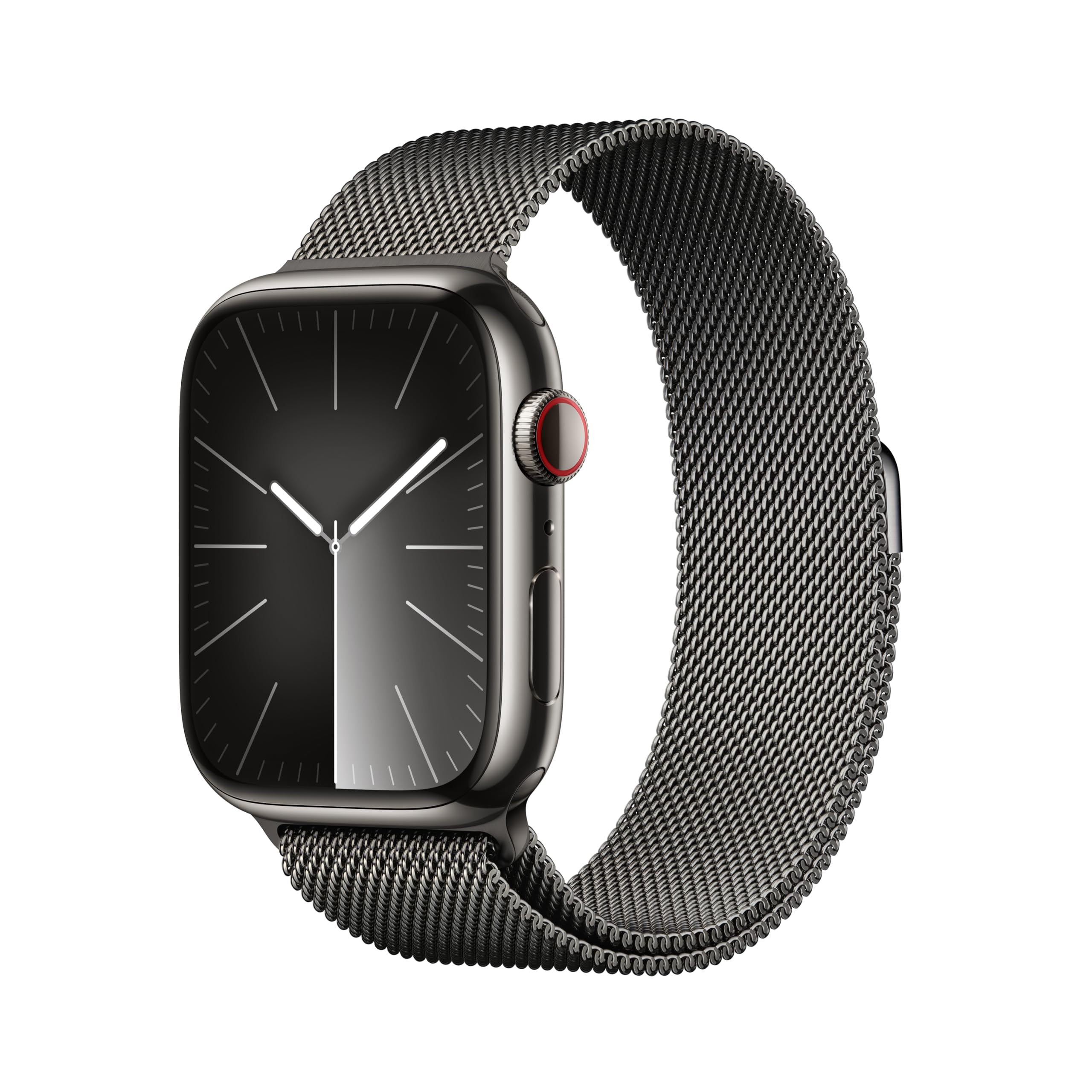 Apple Watch Series 9 [GPS + Cellular 45mm] Smartwatch with Graphite Stainless Steel Case with Graphite Milanese Loop. Fitness Tracker, Blood Oxygen & ECG Apps, Always-On Retina Display - MAXXLIFE ONLINE STORE